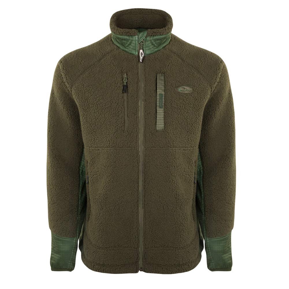 Drake Waterfowl Men's Sherpa Fleece Jacket - Warm Winter Hunting Coat for Outdoor Activities | Perfect for Hunting, Camping & Cold Weather Adventures