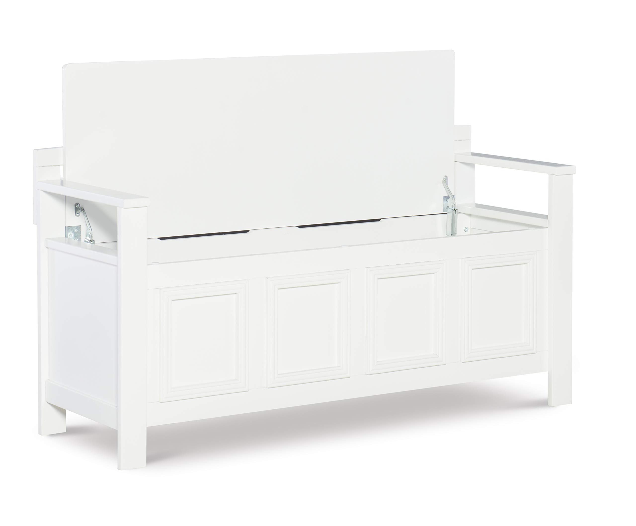 Linon Laredo Storage Bench - Upholstered Entryway Bench with Lift Top Seat for Shoe Storage, Modern Hallway Furniture for Living Room, Bedroom & Entryway Organization
