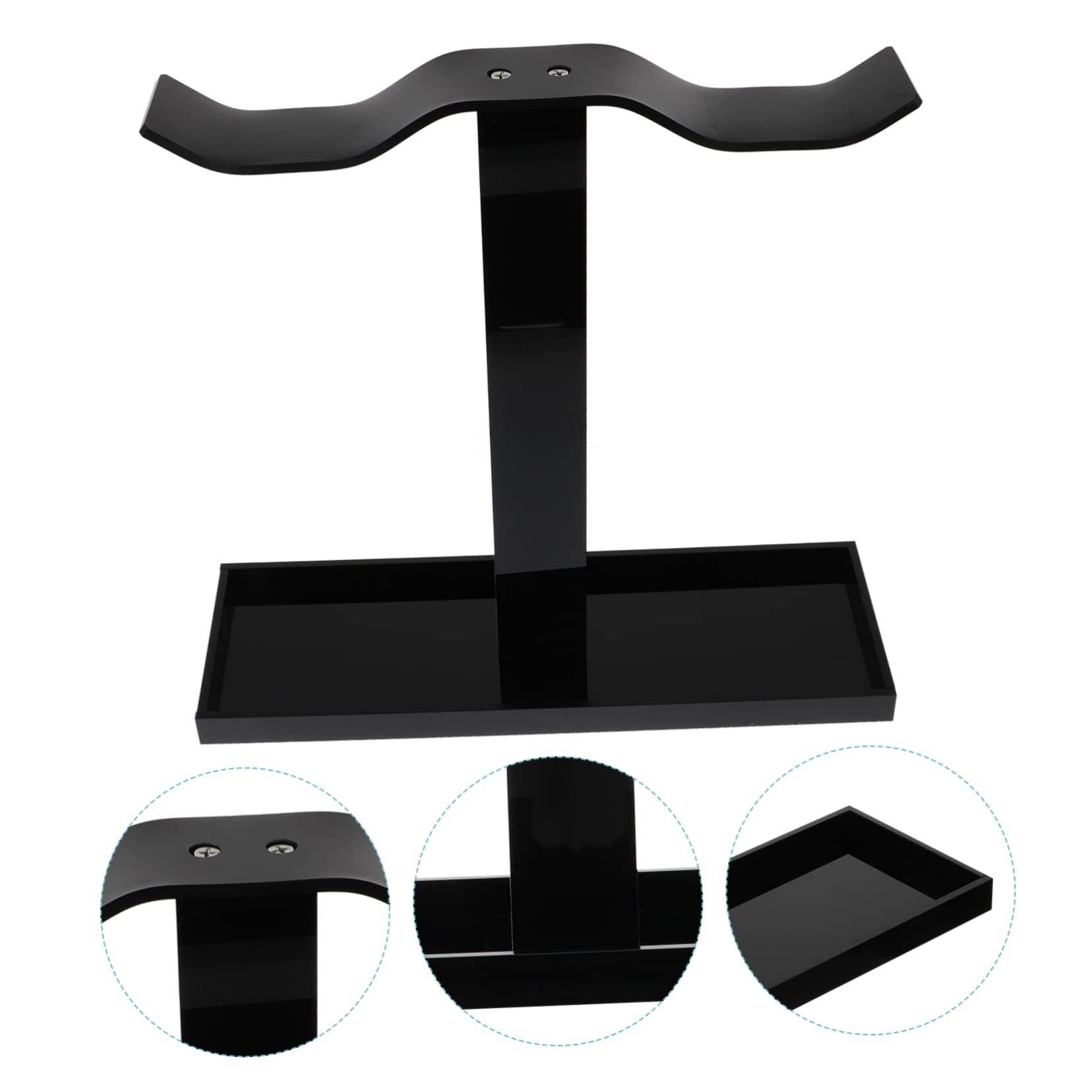 HEMOTON Acrylic Headphone Stand - 4 Pack Desk Headset Holder Hanger Hook for Kids & Adults | Perfect for Gaming, Office, and Home Organization