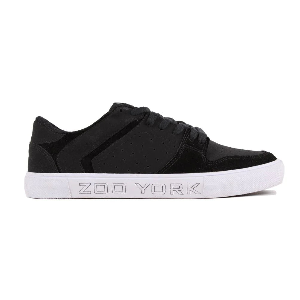 Zoo York Ox Zoopiter Leather Sneakers for Men - Black Skate Shoes for Streetwear & Casual Wear