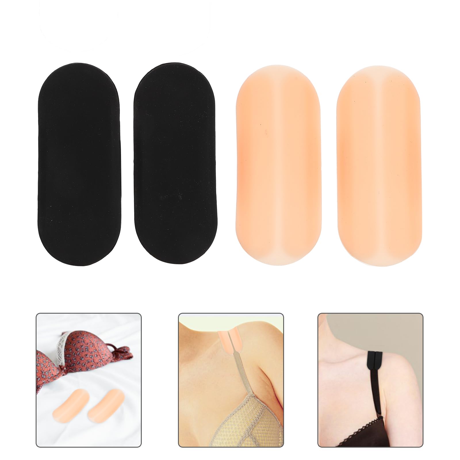 Women's Silicone Bra Strap Cushions - 2 Pairs Soft Non-Slip Shoulder Pads for Comfort & Support | Reduce Shoulder Discomfort | Perfect for Work, Travel & Everyday Wear