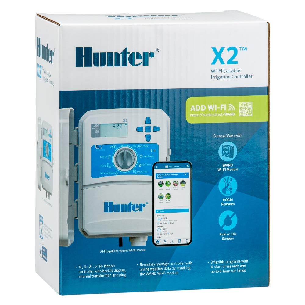 Hunter Industries Hydrawise X2 14-Station Smart Outdoor Irrigation Controller (X2-1400) - WiFi Enabled Water Timer for Lawns & Gardens | Perfect for Homeowners & Landscapers