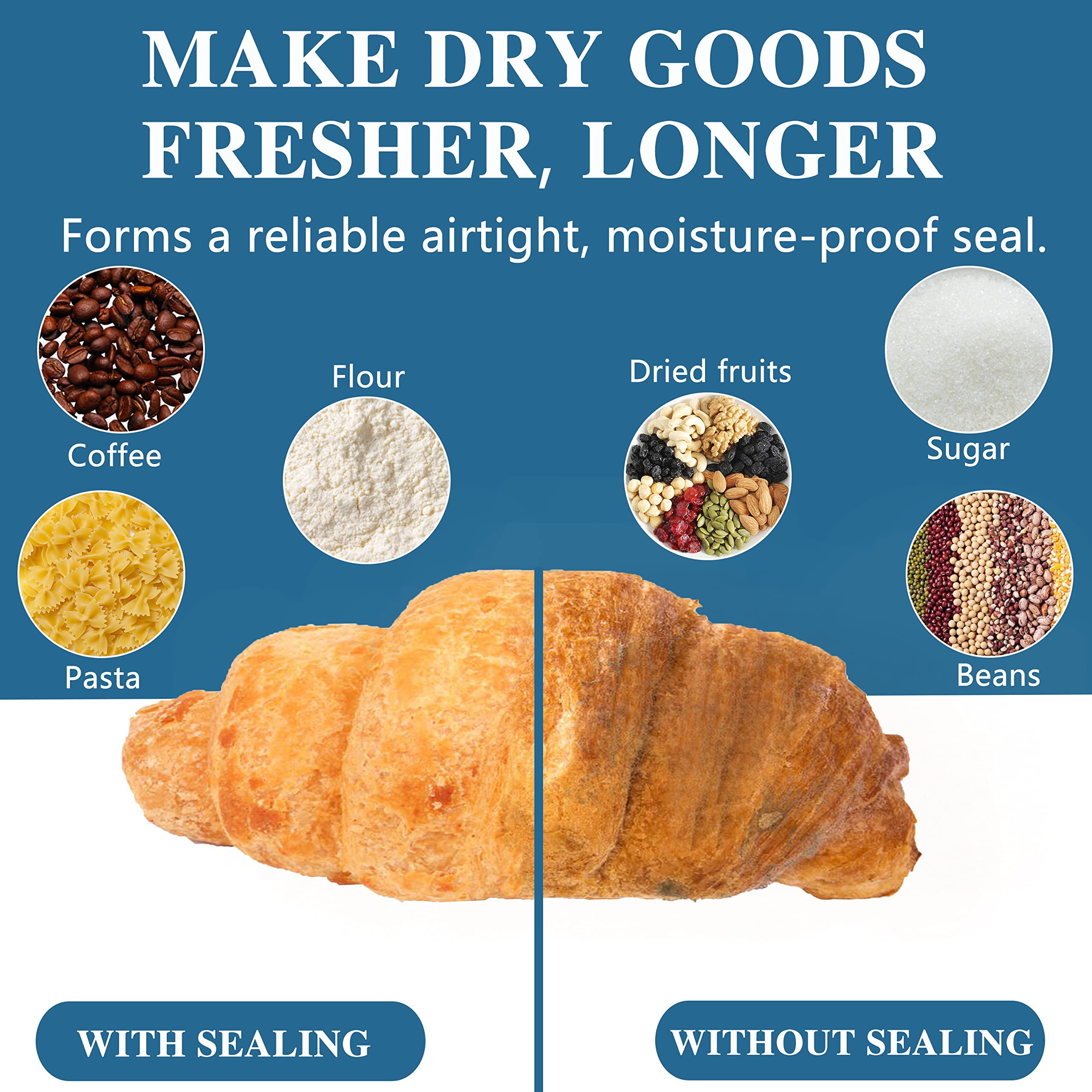 16 Inch Impulse Heat Sealer Machine for Mylar Bags | 110V Manual Plastic/Poly/Cookie Bag Sealer with 8 Replacement Parts & Teflon Cloth Strip (Includes 2 Round Cutter Lines) | Perfect for Food Storage, Coffee Packaging & Small Business Sealing Needs