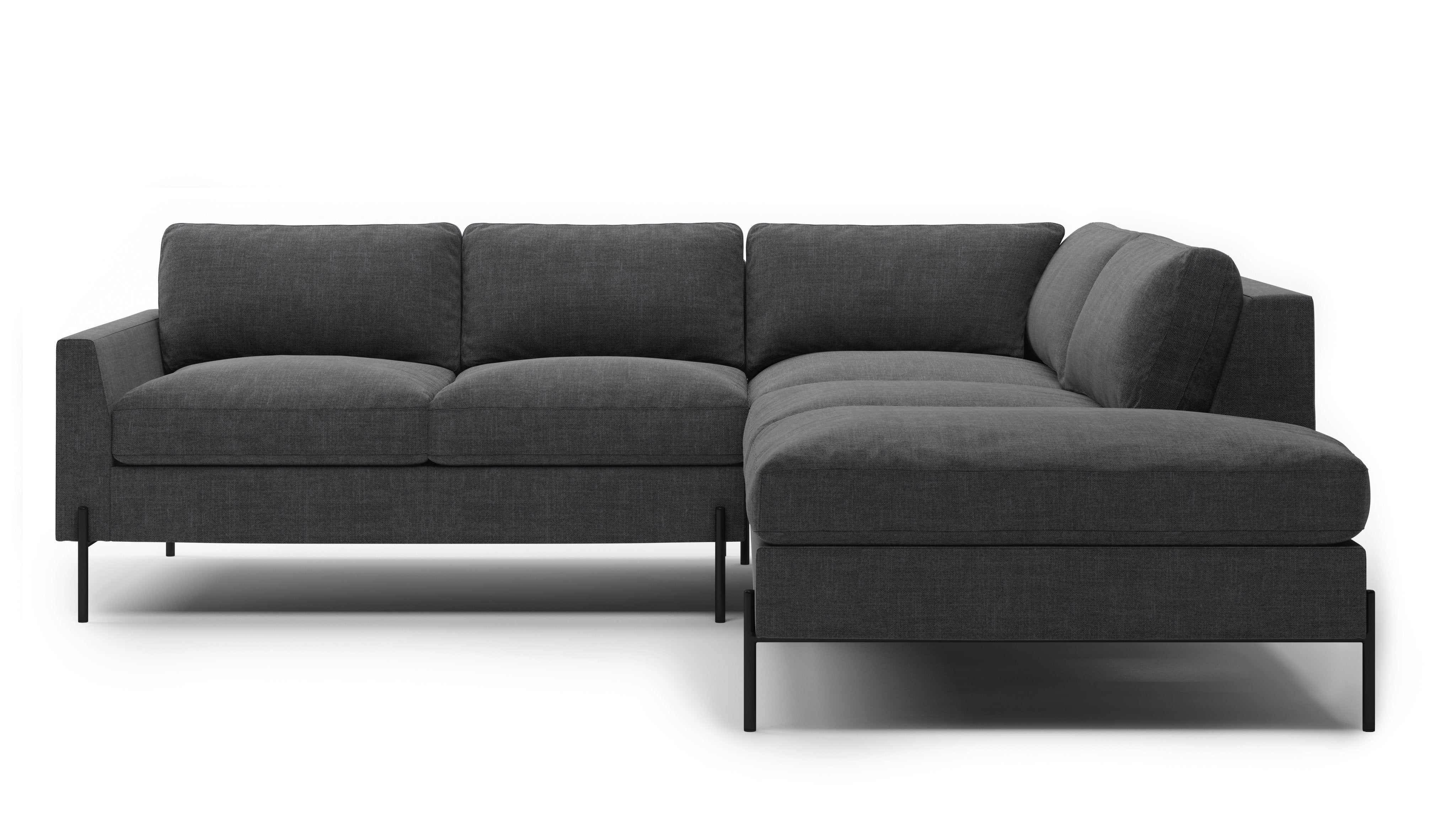 Stylish Catwalk Sectional Sofa with Bumper - Modern L-Shaped Couch for Living Room, Family Room & Home Theater