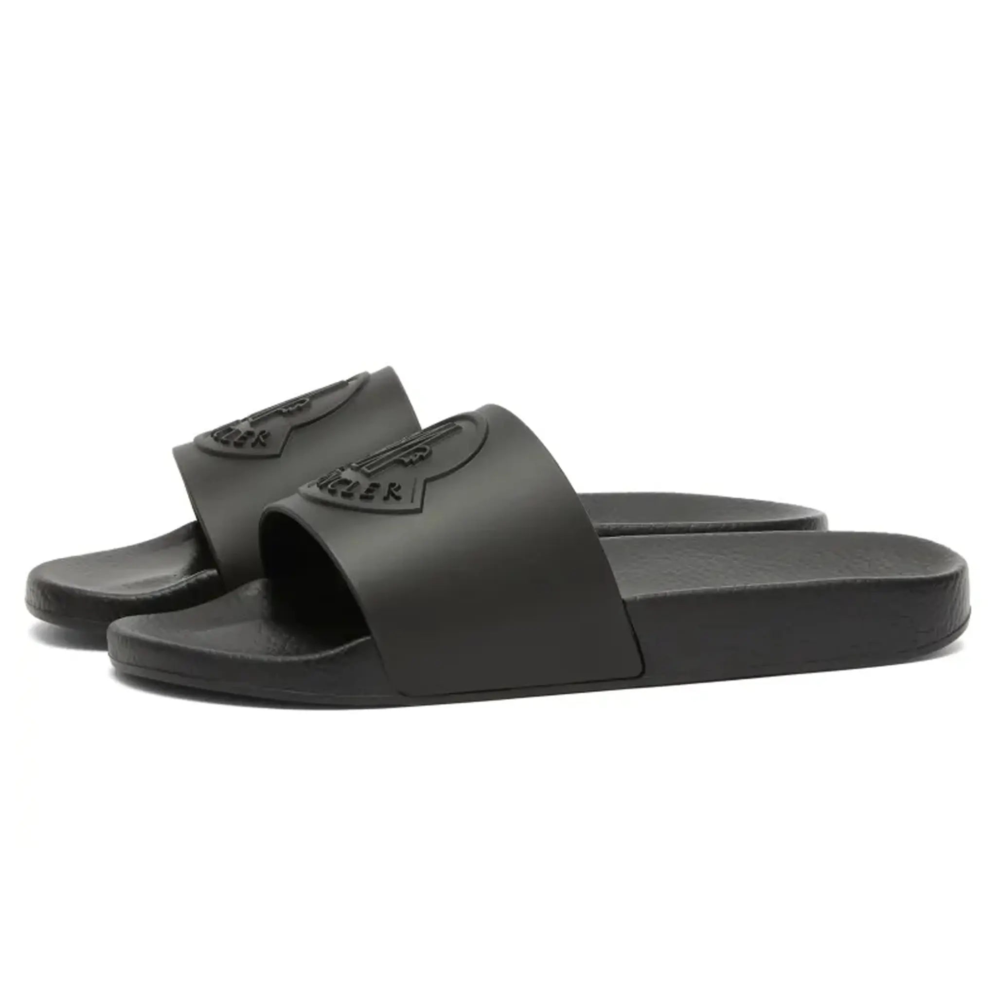 Moncler Basile Logo Black Slides - Premium Comfort Slides for Men & Women - Perfect for Beach, Pool, and Casual Wear