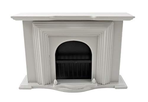 Melody Jane Dolls Houses Grey Georgian Fireplace - 1:12 Scale Miniature Wooden Furniture for Dollhouse Decor & Collectibles | Perfect for Victorian Style Dollhouse Displays & Miniature Room Settings
