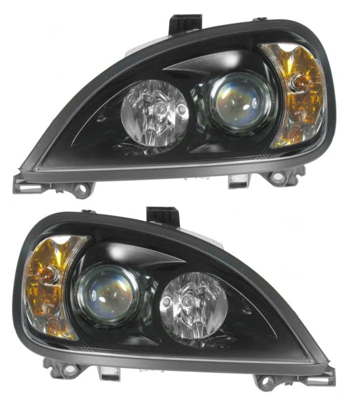 Freightliner Columbia Headlight Assembly Set - Driver & Passenger Side Headlights Compatible with 2000-2017 Models | Durable Replacement for Improved Night Visibility & Safety