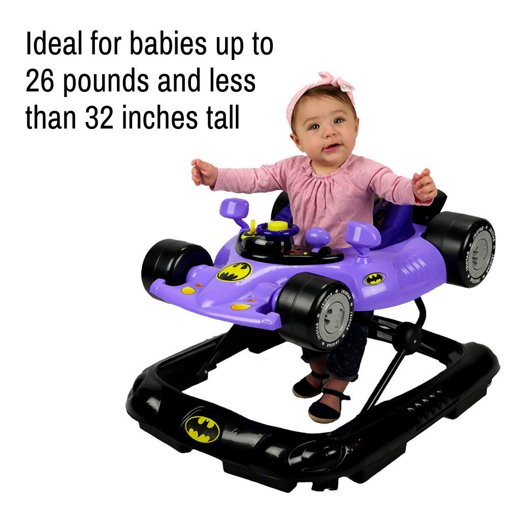 KidsEmbrace Batgirl Baby Activity Walker - DC Comics Themed Push Car with Music & Lights, Purple - Fun Learning Toy for Toddlers & Infants (Ideal for Indoor Play & Early Development)