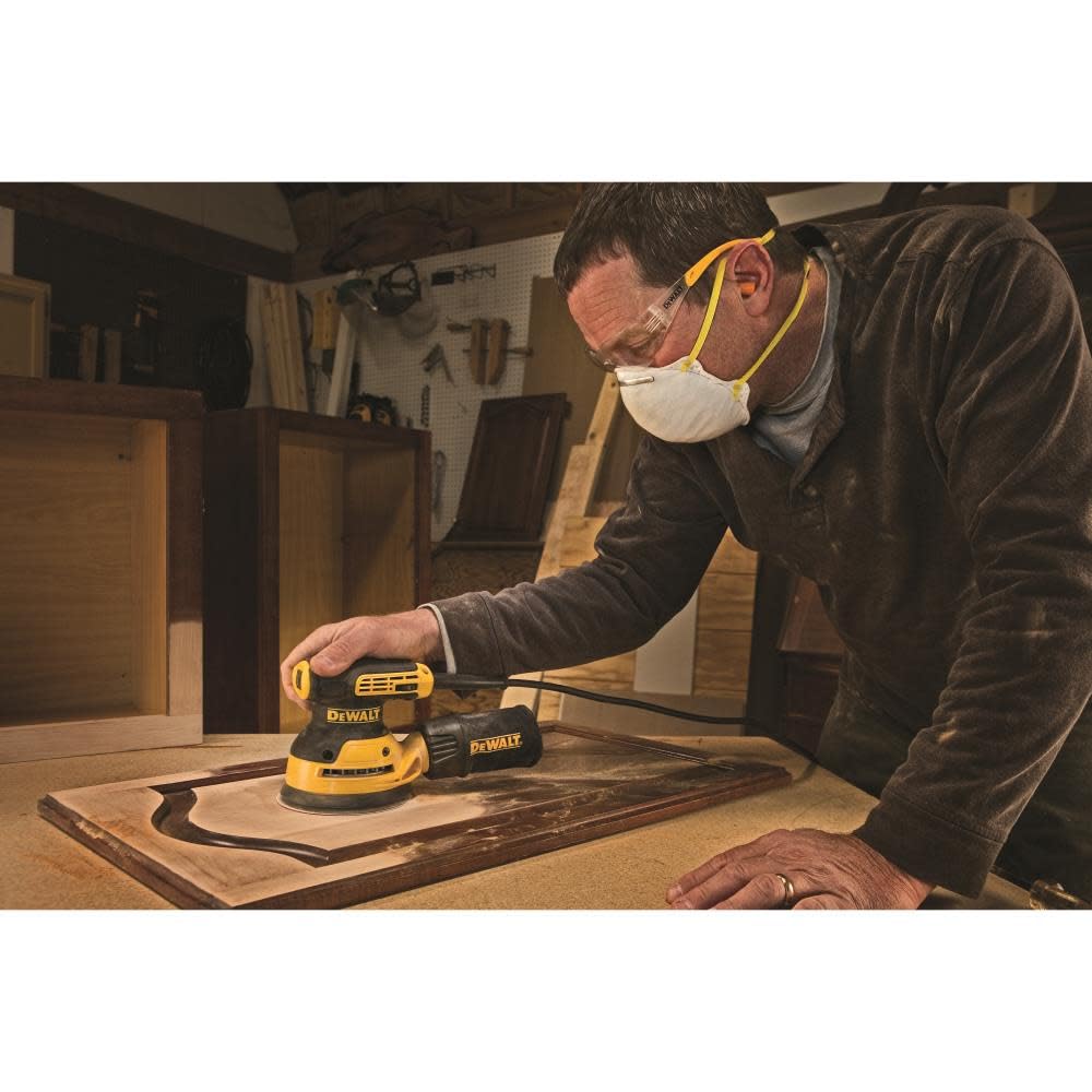 DEWALT 5-Inch Variable Speed Orbital Sander Kit with Dust Extraction (DWE6423K) - Perfect for Woodworking, Sanding, and DIY Home Projects