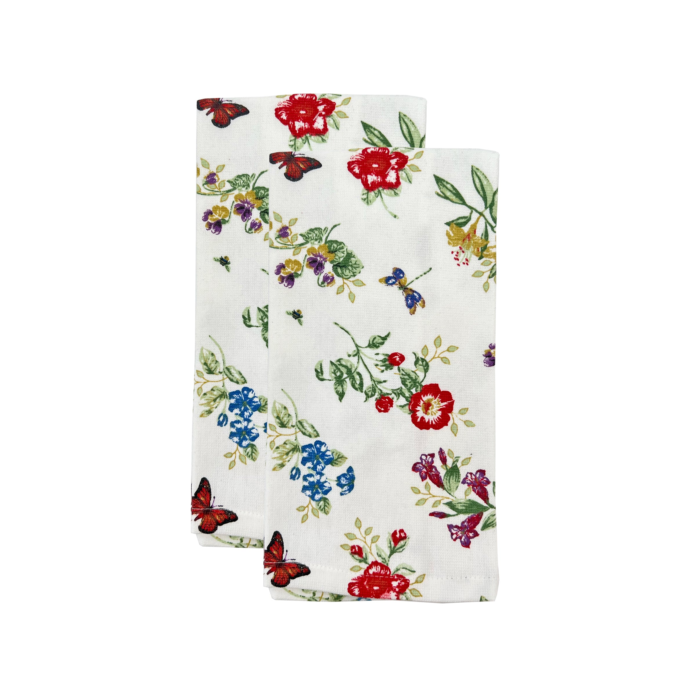 Butterfly Meadow 2-Piece Absorbent Kitchen Towels Set - Soft & Durable for Cooking, Baking & Dish Drying