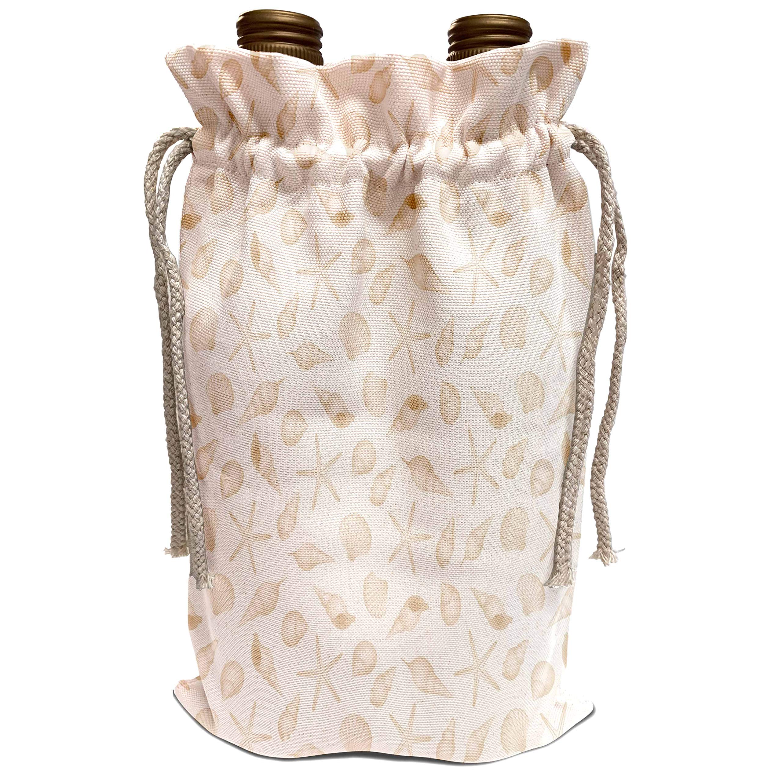 3D Rose Beach Wine Bag with Cream Sandy Shells Design - Perfect for Beach Parties, Picnics, and Outdoor Events - Reusable & Stylish Tote Bag for Women