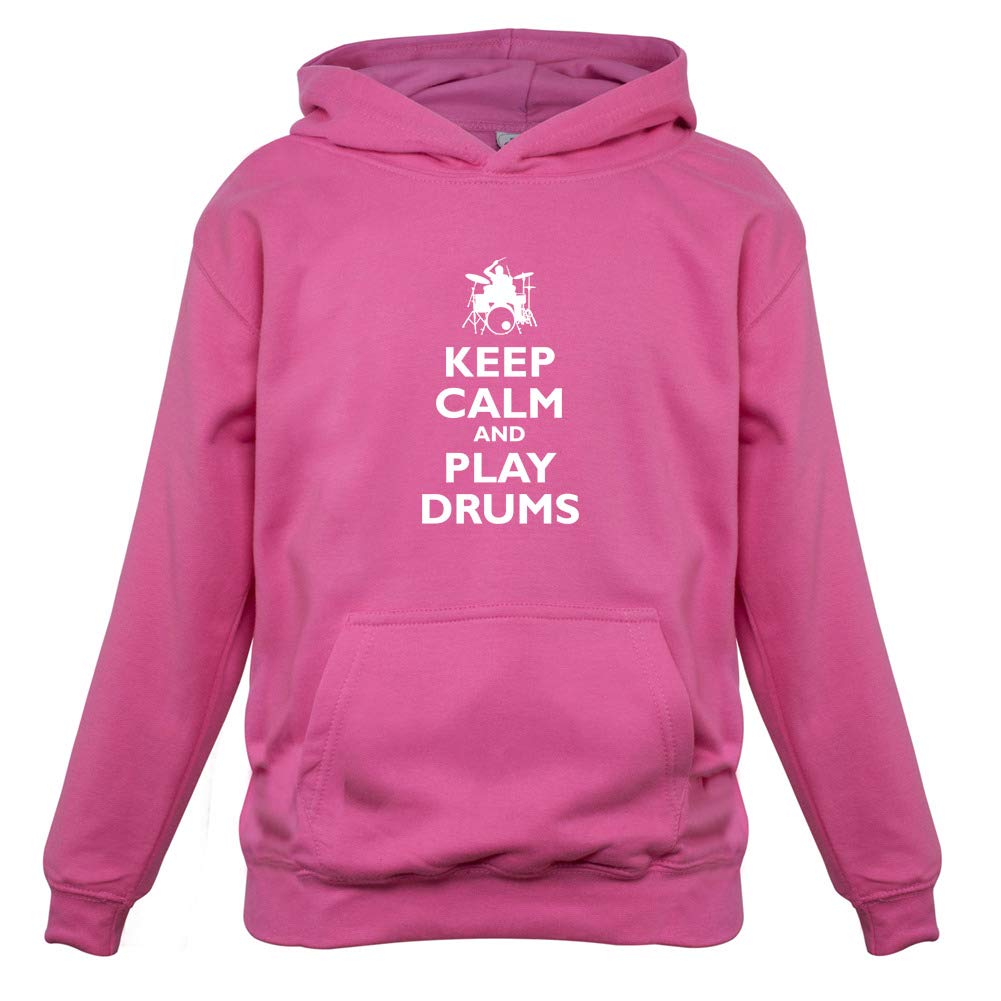 Keep Calm and Play Drums - Kids' Pullover Hoodie for Music Lovers | Soft & Comfortable Drumming Hooded Sweatshirt for Boys & Girls | Perfect for Music Class, Band Practice & Casual Wear
