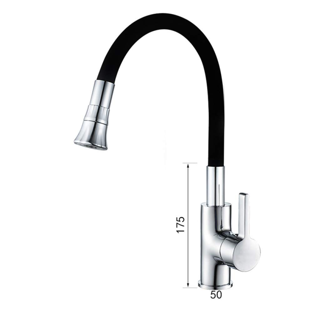 Premium Brass Kitchen Faucet with Silica Nozzle - 360° Rotating Spray Head, Single Handle Sink Mixer Tap for Modern Home Kitchen (Ideal for Washing Dishes, Filling Pots & Cleaning Vegetables)