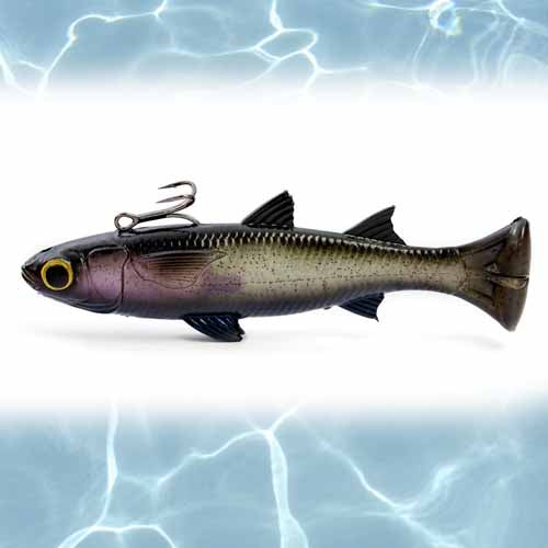 Savage Gear Pulse Tail Mullet Line Thru Fishing Lure 6 Inch - Saltwater & Freshwater Bait for Bass, Pike, and Walleye - Perfect for Kayak, Shore, and Boat Fishing