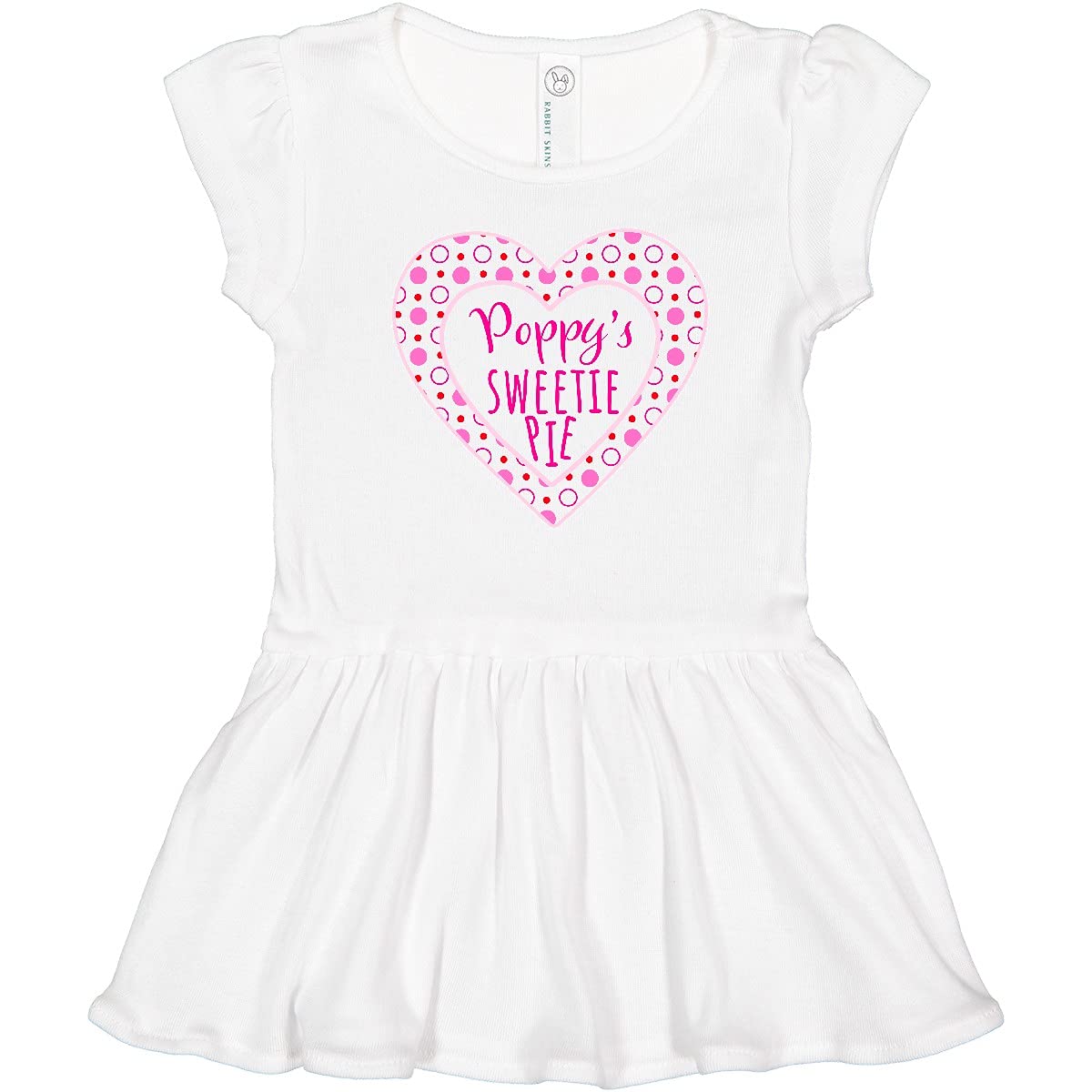 Inktastic Poppy's Sweetie Pie Pink Hearts Toddler Dress - Cute & Comfortable Outfit for Girls, Birthday, Party & Playtime