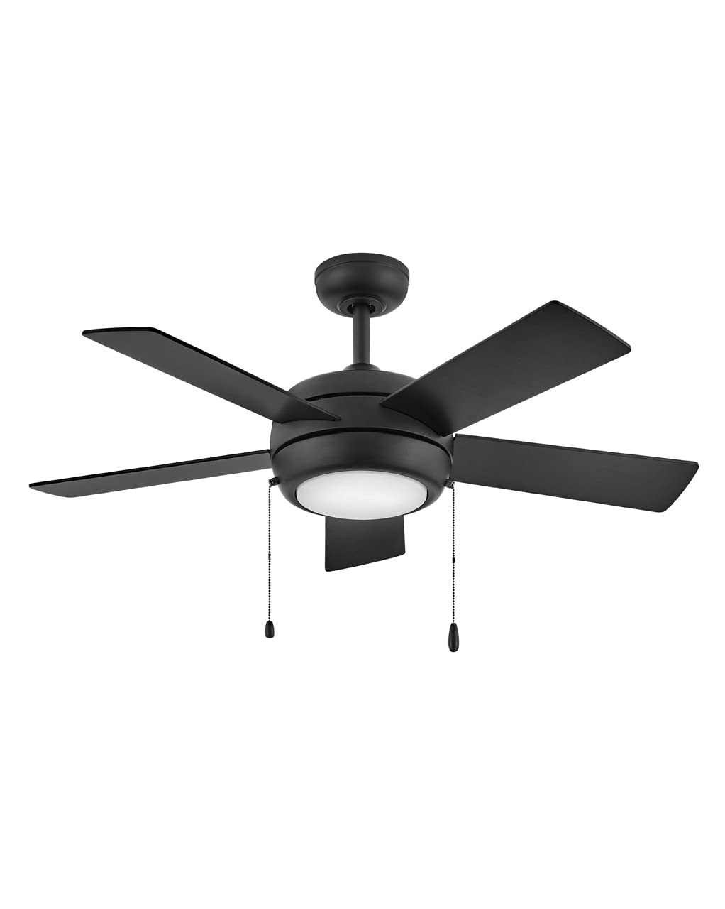 Hinkley Croft 42 Inch Indoor Ceiling Fan with Light Kit - Pull Chain Control, Reversible Wooden Blades, Integrated LED Light Fixture - Matte Black Finish for Bedroom, Living Room and Office