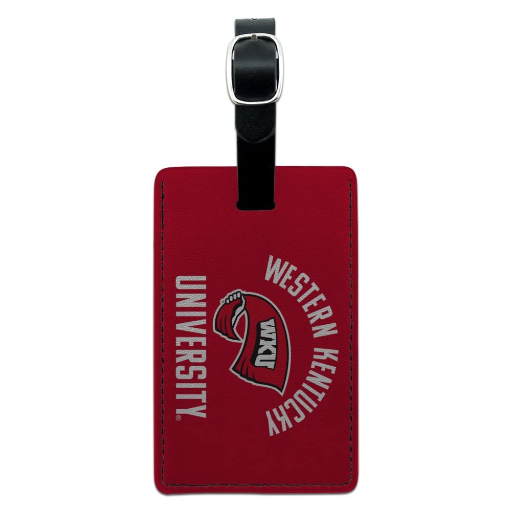 Western Kentucky Hilltoppers Leather Luggage Tag - Rectangle Carry-On ID Tag for Travel Bags - Perfect for Suitcases, Backpacks & College Dorm Essentials