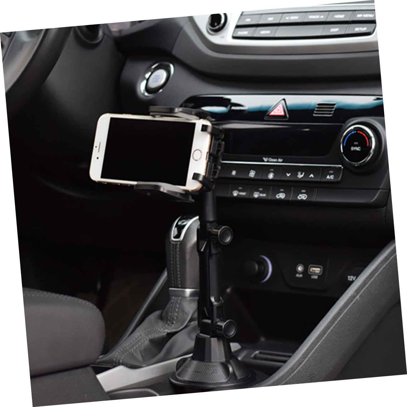 2-Pack Universal Car Phone Holder - Adjustable Gooseneck Cup Mount with Multi-Function Storage for iPhone, Samsung & Smartphones - Perfect for Road Trips, Commuting & Hands-Free Driving