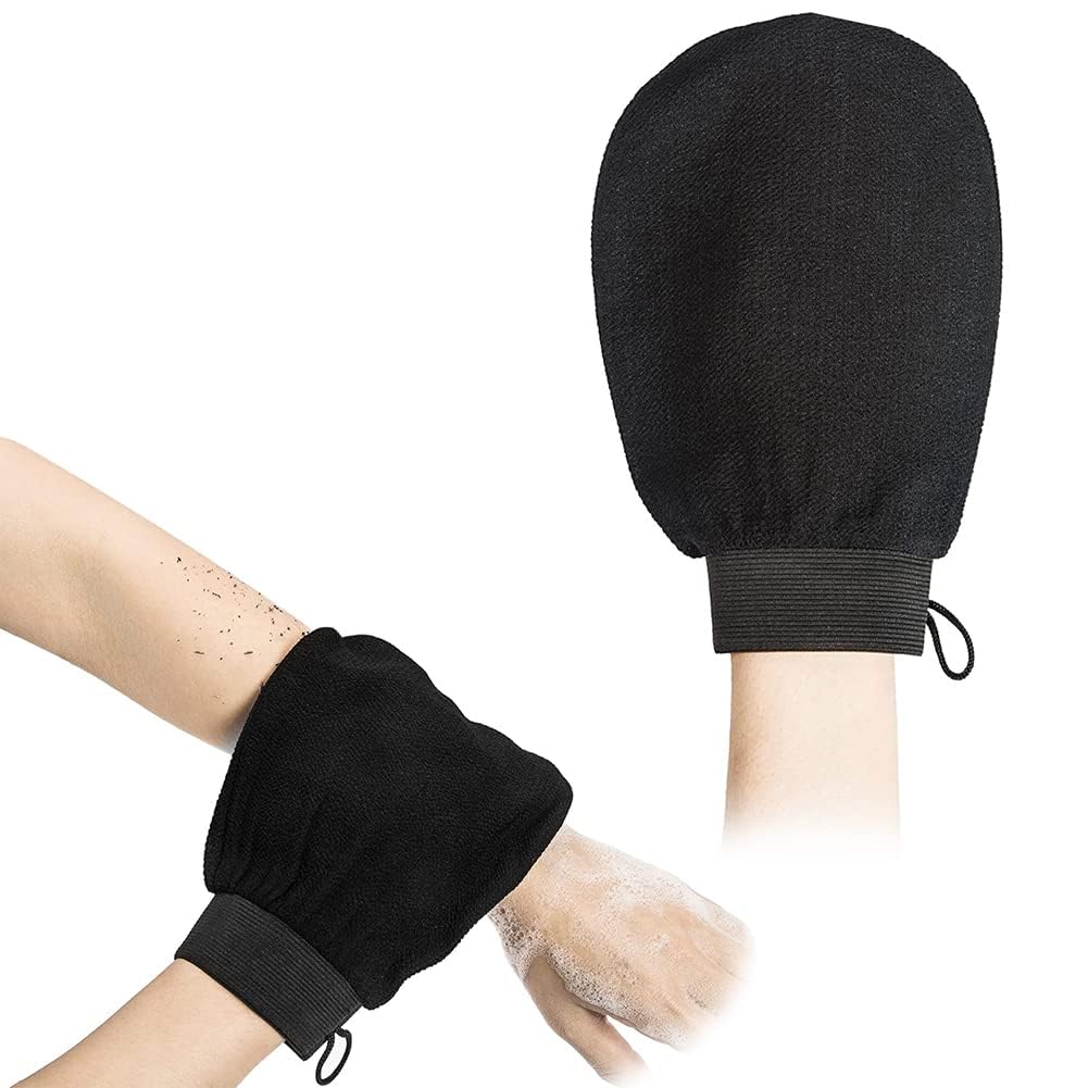Premium Exfoliating Shower Gloves for Deep Cleansing & Smooth Skin - Spa Quality Bath Accessories with Free Shower Gel & Moisturizer Samples - Perfect for Dry Skin Care & Home Spa Treatments