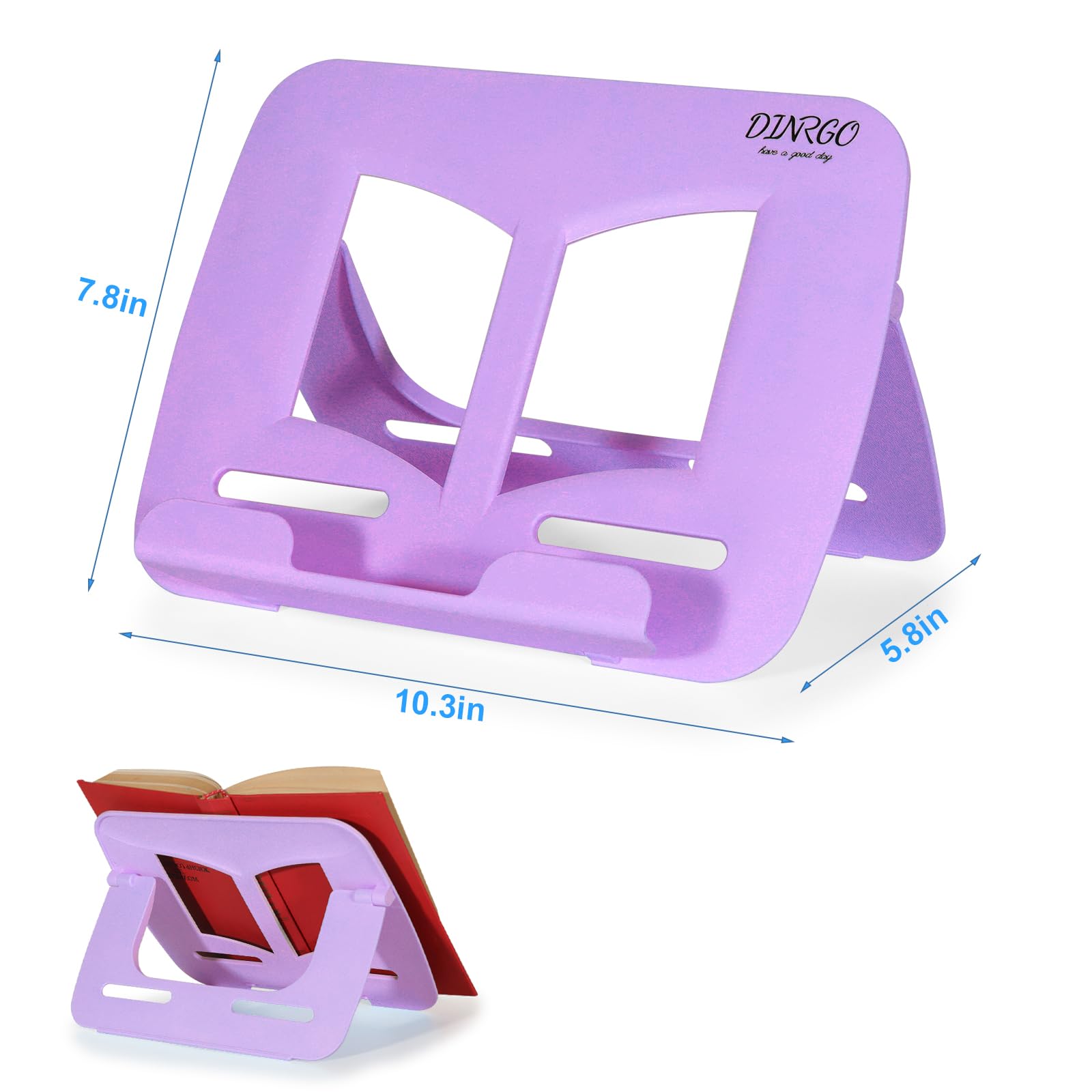 Adjustable Foldable Desktop Book Stand - Portable Recipe & Textbook Holder, Music Sheet Stand with Moisture-Proof Anti-Corrosion Coating, Easy Clean Book Shelf for Kitchen, Office & Study Room