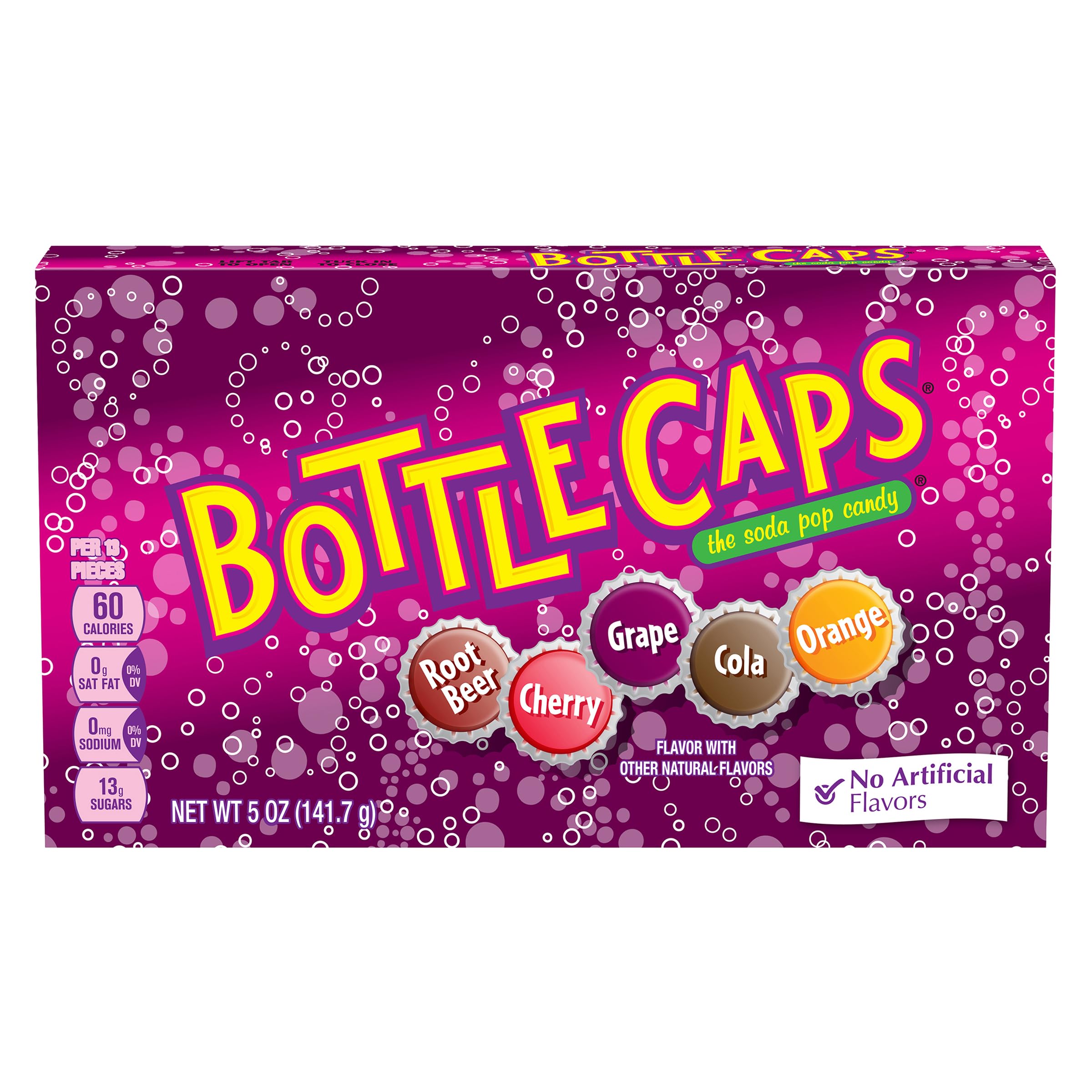 Wonka Bottle Caps Fizzy Hard Candy - 5oz Theater Candy Boxes (Pack of 10) | Bulk Movie Theater Style Candy for Parties, Halloween Treats & Nostalgic Snacking