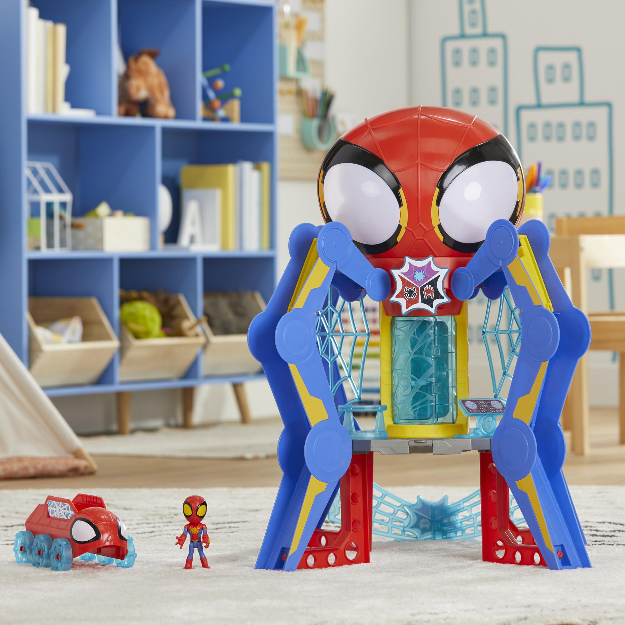 Spidey and His Amazing Friends Web-Spinners Web-Quarters Playset - Marvel Superhero Action Figure Toy Set with Vehicle & Accessories for Kids Ages 3+ | Pretend Play, Birthday Gift, Superhero Adventure Roleplay