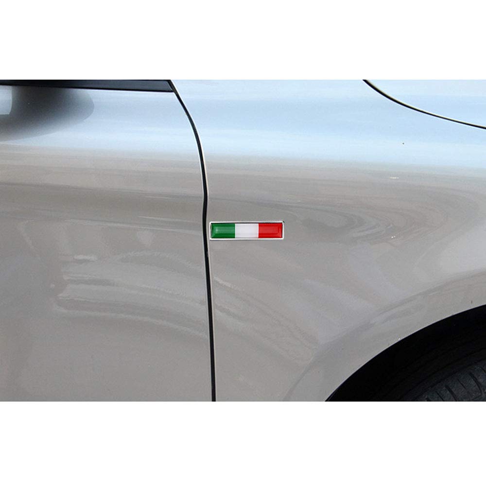 3D Metal Car Sticker - Italy National Flag Auto Decal for Car Body, Trunk, Motorcycle - Durable Aluminum Alloy Personalized Styling Accessory (Perfect for Car Shows, Racing Events & National Pride Display)