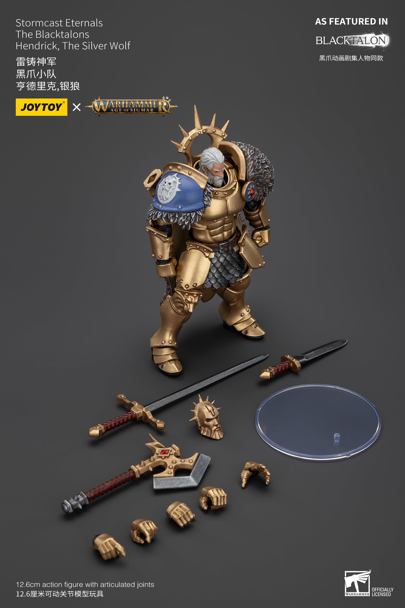 1/18 JOYTOY 4-Inch Action Figure - Warhammer Age of Sigmar Stormcast Eternals The Blacktalons - Collectible Miniature for Tabletop Gaming & Display