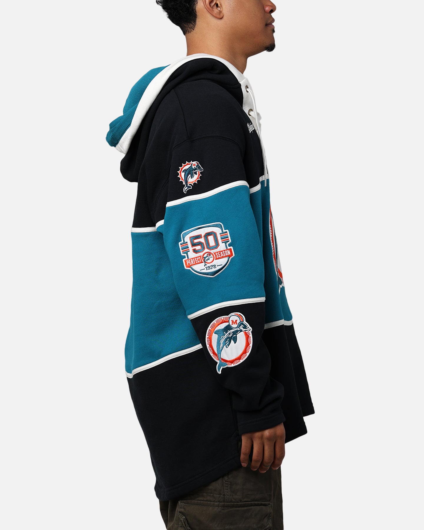 47 Brand Miami Dolphins Super Bowl Gridiron Lacer Hoodie - NFL Football Fan Apparel for Men & Women - Perfect for Game Day, Tailgating & Cold Weather