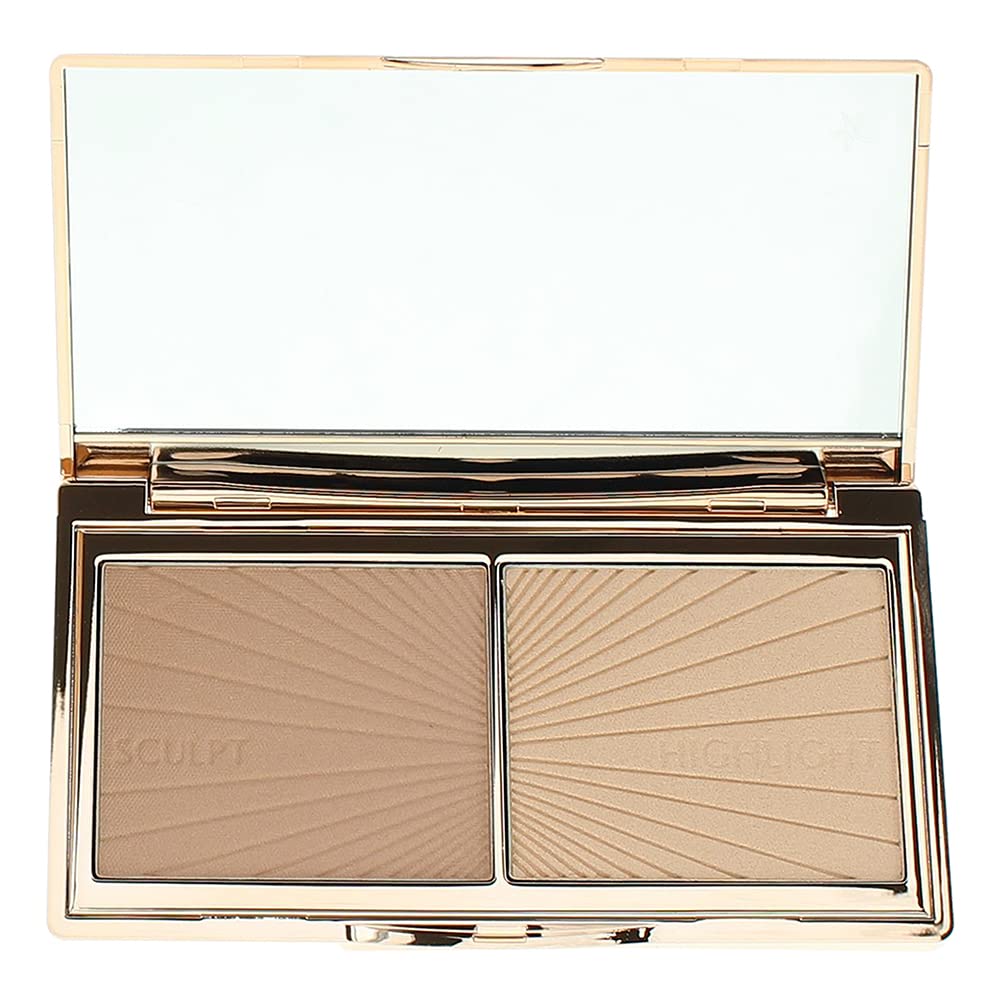 Charlotte Tilbury Filmstar Bronze & Glow Light Medium Mini Travel Size Contour & Highlight Duo - Perfect for Travel, On-The-Go Touch Ups & Everyday Glow