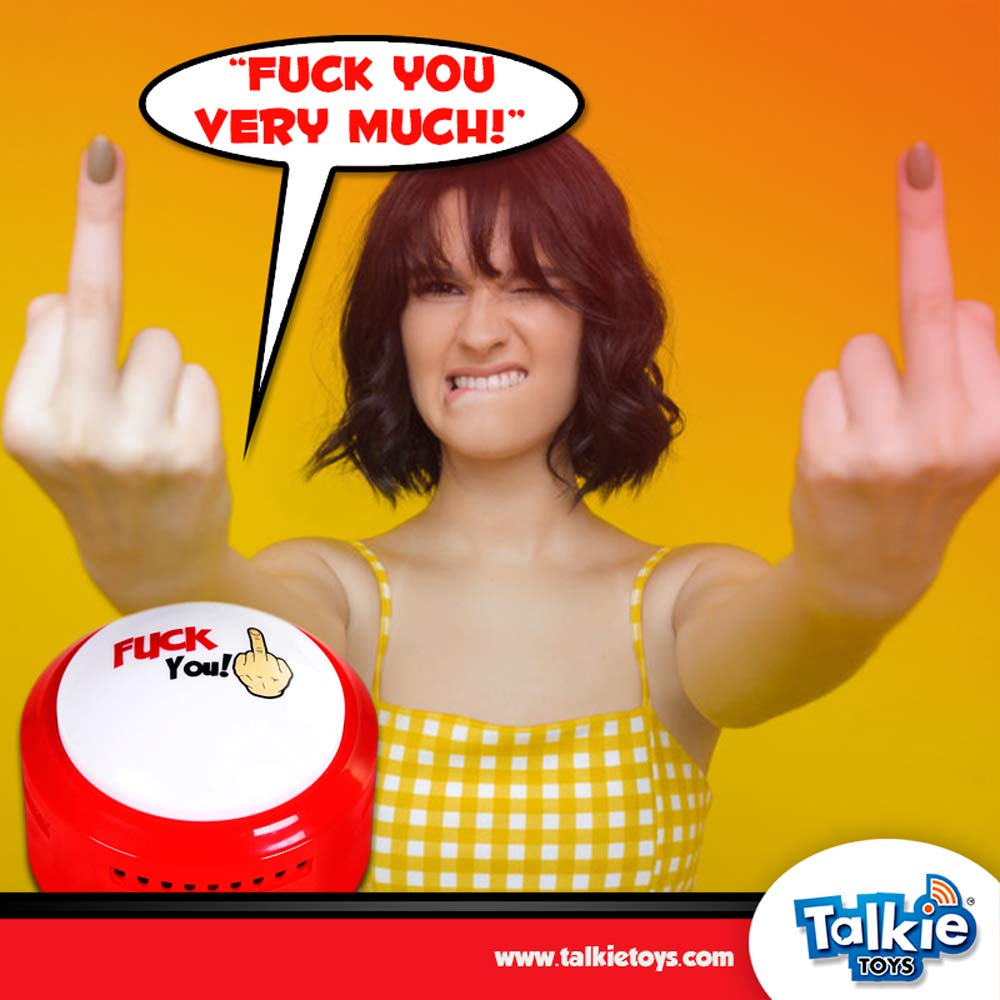 Talkie Toys Fuck You Button - 10 Hilarious F You Sayings & Sounds | Novelty Gag Gift for Adults, Office Prank, Stress Relief