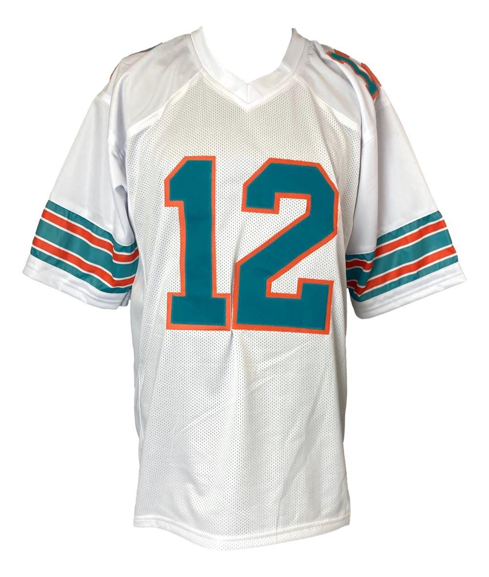 Bob Griese Autographed Miami Dolphins White Football Jersey - HOF 90 BAS - Perfect for Sports Memorabilia Collectors and Dolphins Fans Display