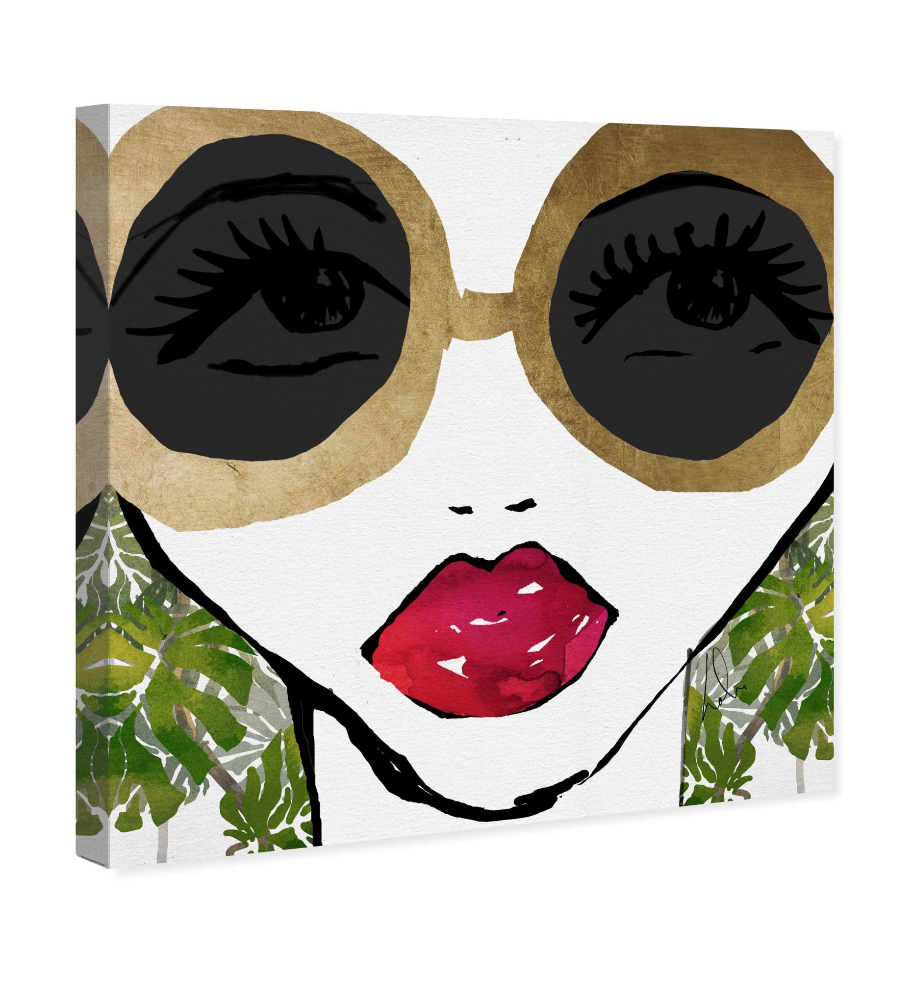 Wynwood Studio Fashion & Glam Wall Art Canvas Print 'Ready for The Jungle' - 20x20 Inches Gold & Green Home Decor - Perfect for Living Room, Bedroom & Office Wall Decoration