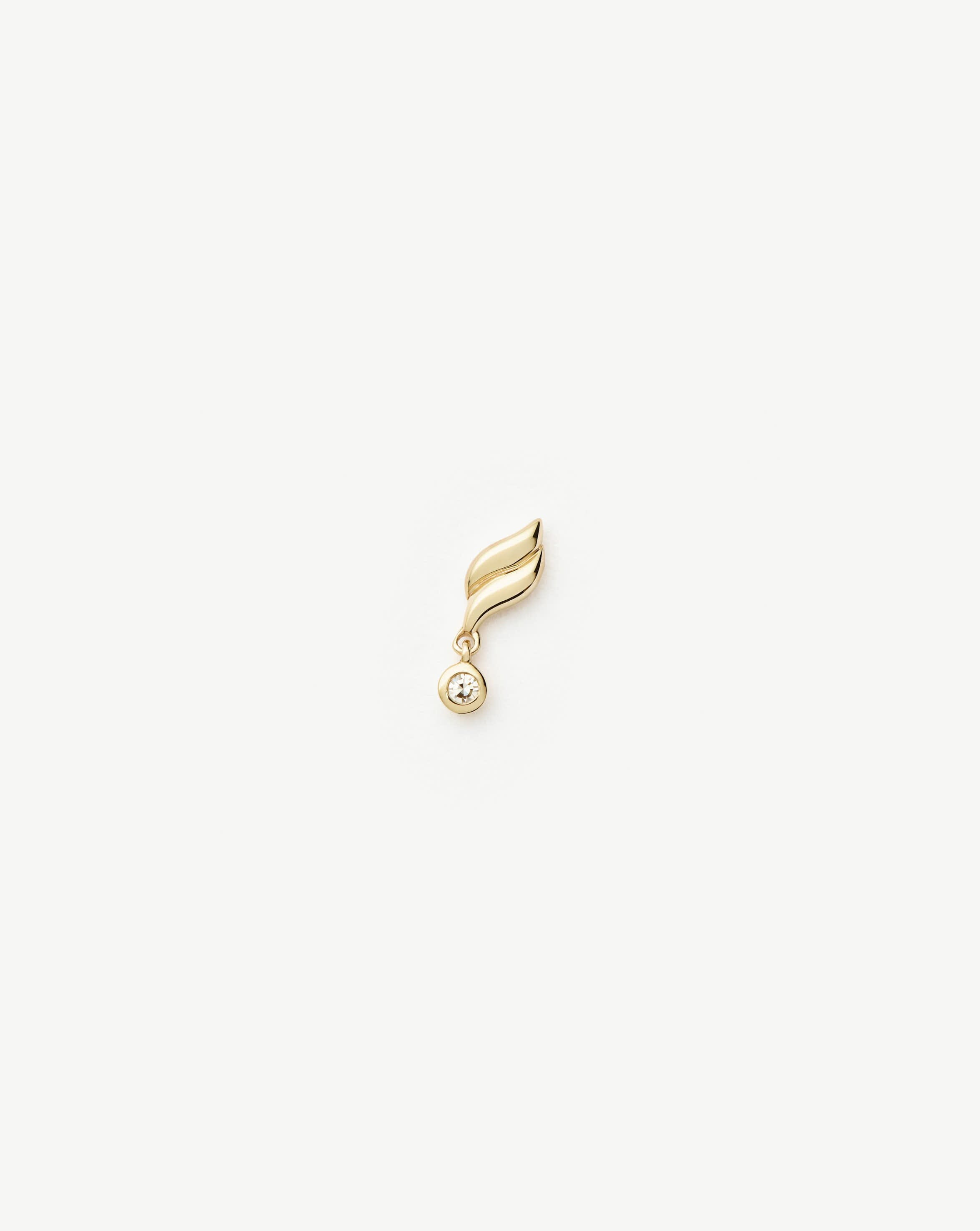 14K Solid Gold Single Stud Earrings with Diamond - Minimalist Fine Jewelry for Women - Perfect for Everyday Wear, Gifts & Special Occasions