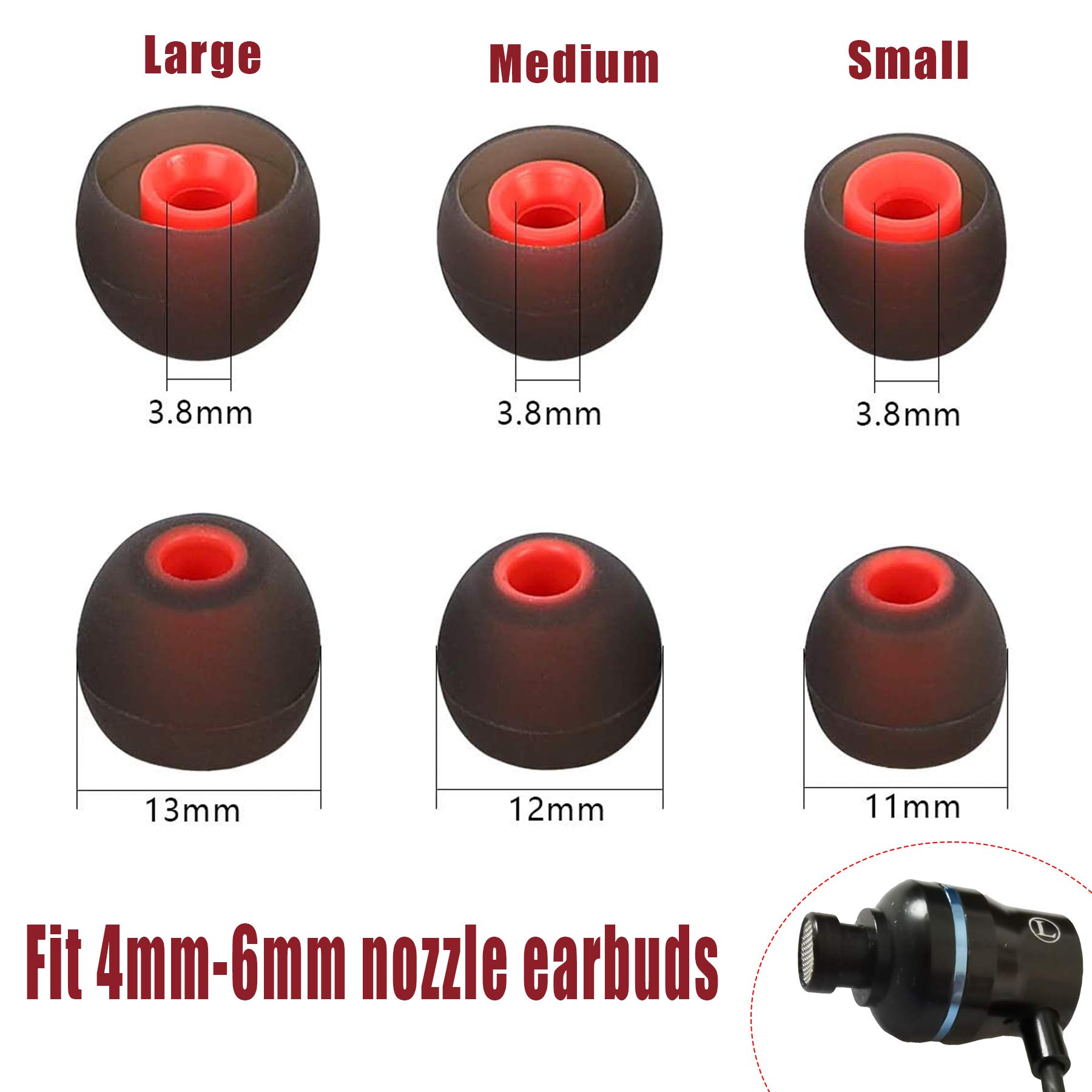 Silicone Earbud Tips for Beats/Sony/JVC - 3 Pairs for Sports & Workouts