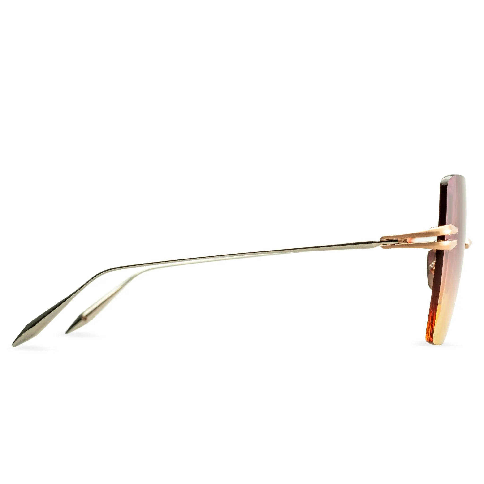 Dita Embra Brushed Rose Gold & Silver Sunglasses for Women - Luxury Fashion Shades for Outdoor, Beach, and Driving - UV Protection Polarized Lenses