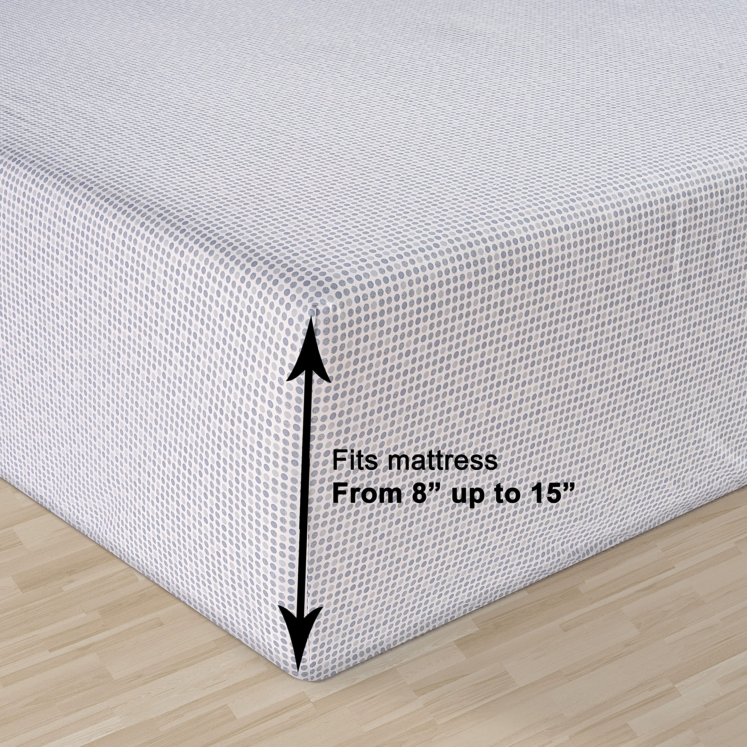 Organic Cotton Full Size Fitted Sheet Set - 100% Percale Weave, 3 Piece (1 Fitted Sheet + 2 Pillowcases), Breathable Deep Pocket for Mattress Up to 15