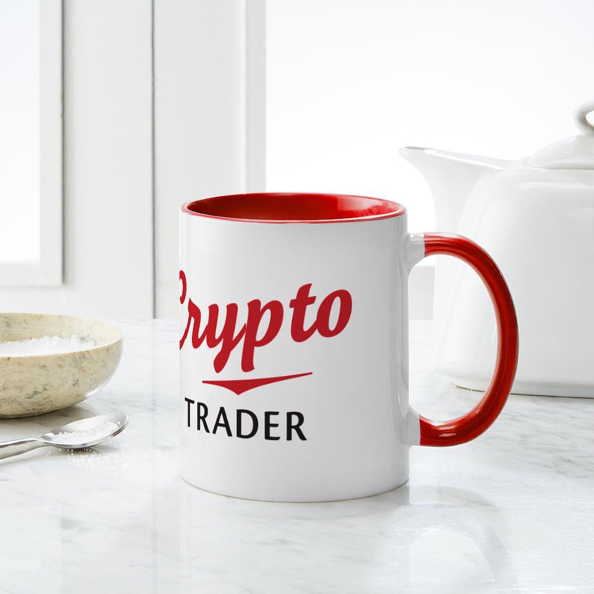 Crypto Trader Ceramic Coffee Mug 11 oz (325 ml) - Perfect for Bitcoin & Crypto Enthusiasts - Ideal for Office, Home & Gifts