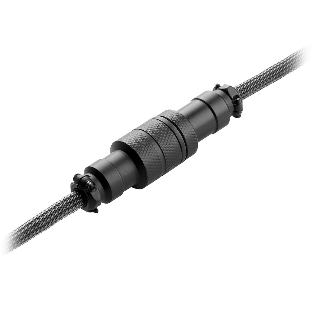 Premium Coiled Keyboard Cable by CableMod - Carbon Grey | USB-C to USB-A | Durable & Tangle-Free | Perfect for Gaming, Typing & Workspaces