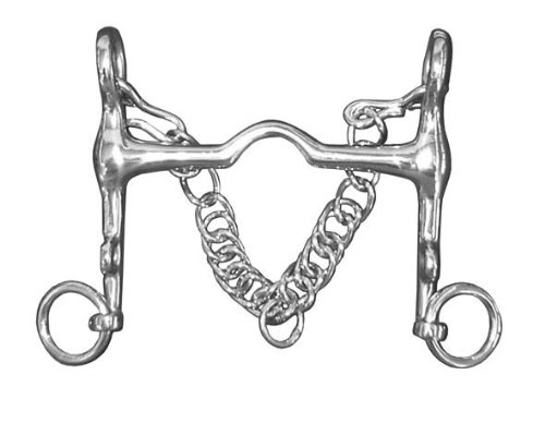 Tom Thumb Fixed Cheek Weymouth Pelham Bit with Curb Chain - 4.5