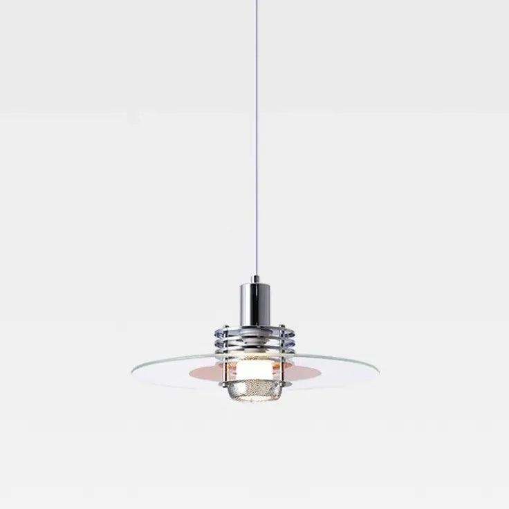 Modern Round Transparent Glass Pendant Light - Elegant Ceiling Lighting for Dining Room, Kitchen, Living Room & Bedroom