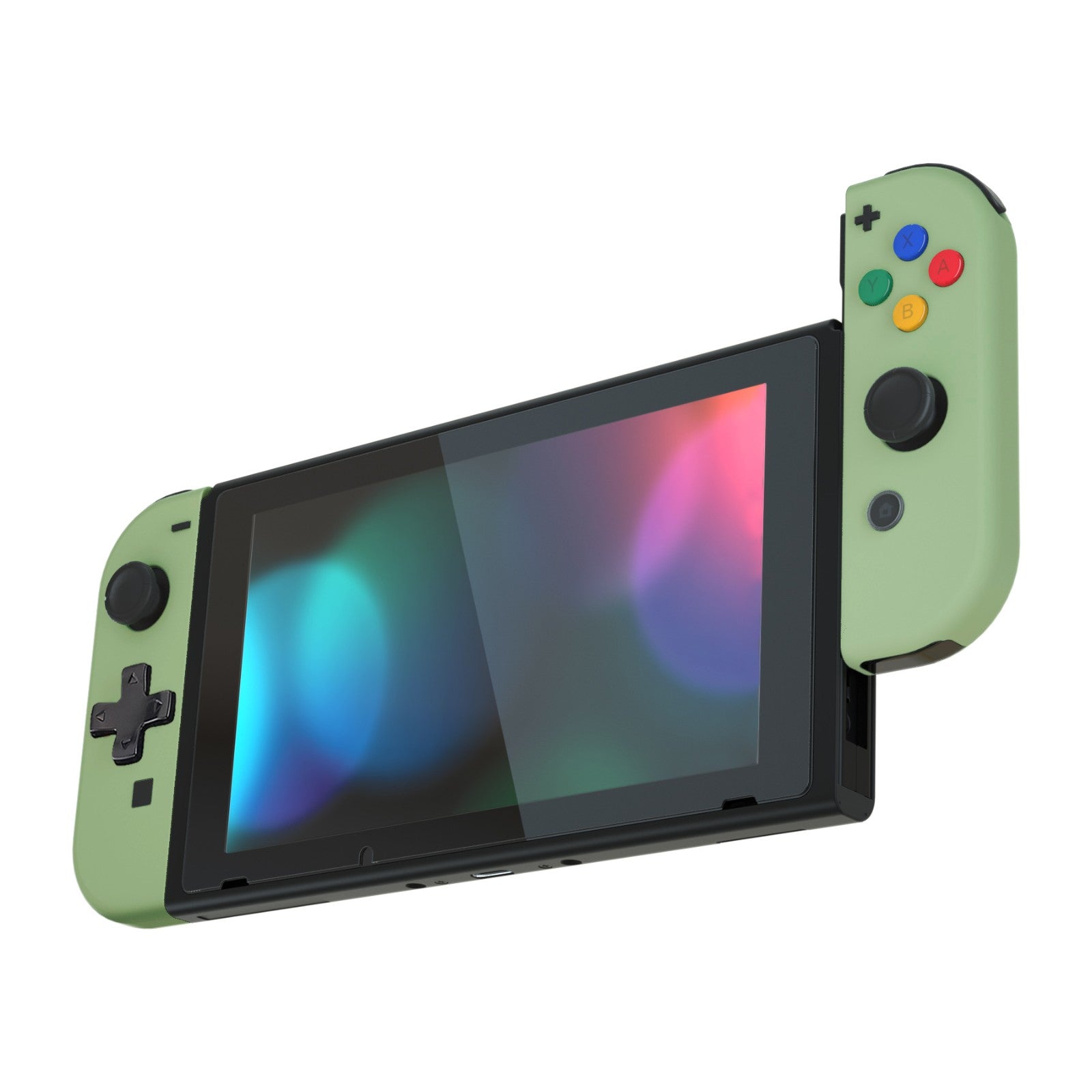 eXtremeRate Dpad Version Replacement Shell Case with Buttons for Nintendo Switch Joy-Con (Matcha Green) - Custom Controller Upgrade for Gaming Enthusiasts