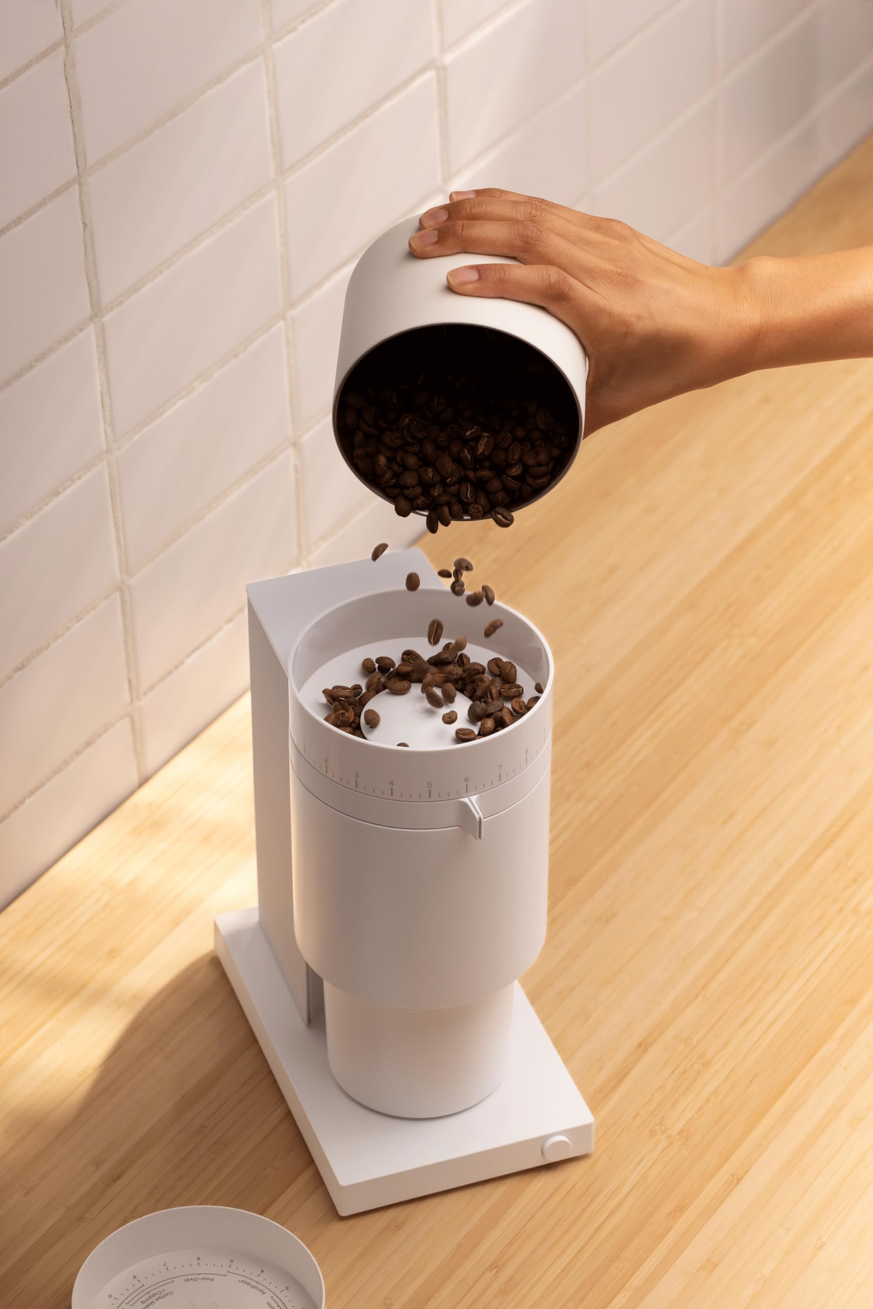 Fellow Opus Conical Burr Coffee Grinder - Premium Espresso Grinder with 41 Precise Settings for Espresso, Drip, French Press & Cold Brew - Matte White - Perfect for Home Baristas & Coffee Enthusiasts