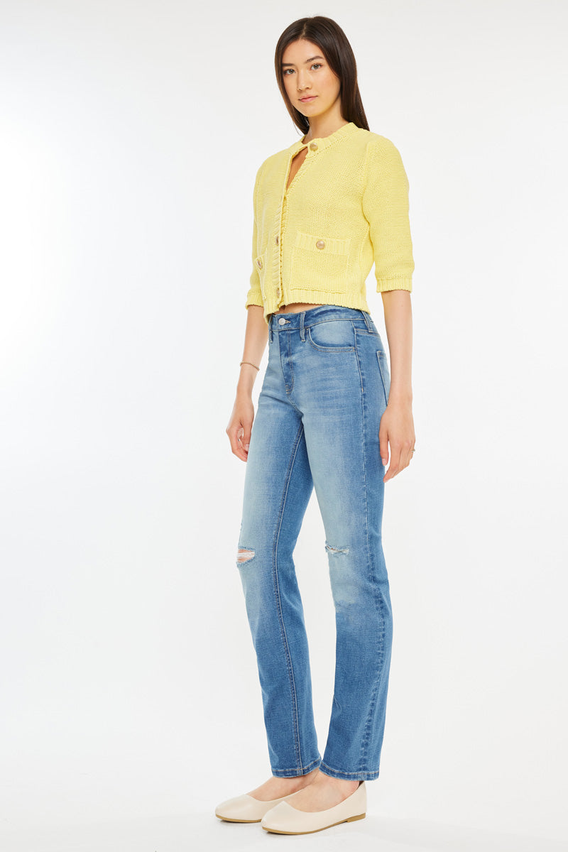 Diana Essentials High Rise Slim Straight Jeans for Women - Stretch Denim Pants with Comfortable Fit - Perfect for Casual Wear, Office & Date Night