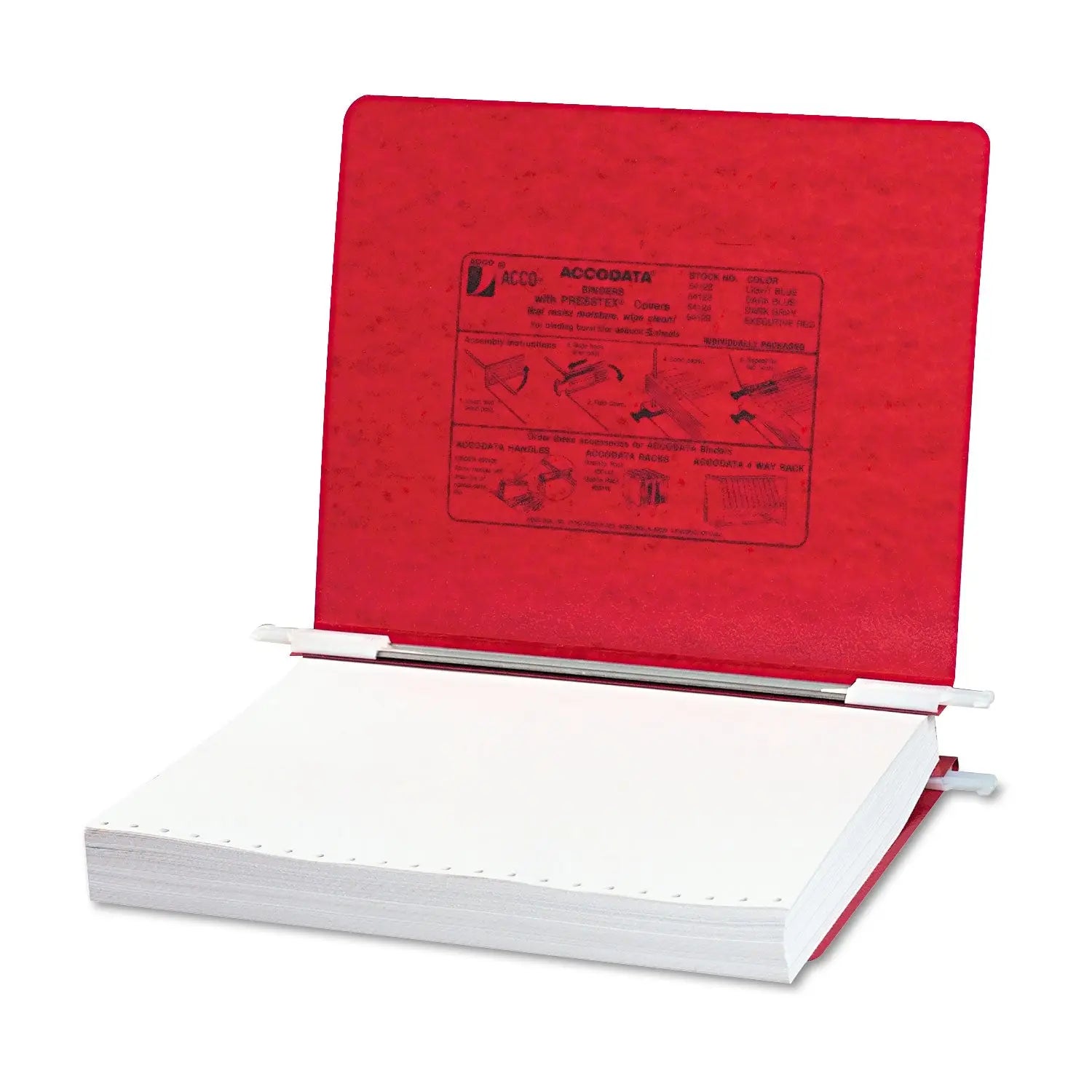 ACCO Presstex 2-Post Document Covers with Storage Hooks - 6 Capacity, 11 x 8.5 Inches, Executive Red - Perfect for Office Filing, Presentations & Document Organization