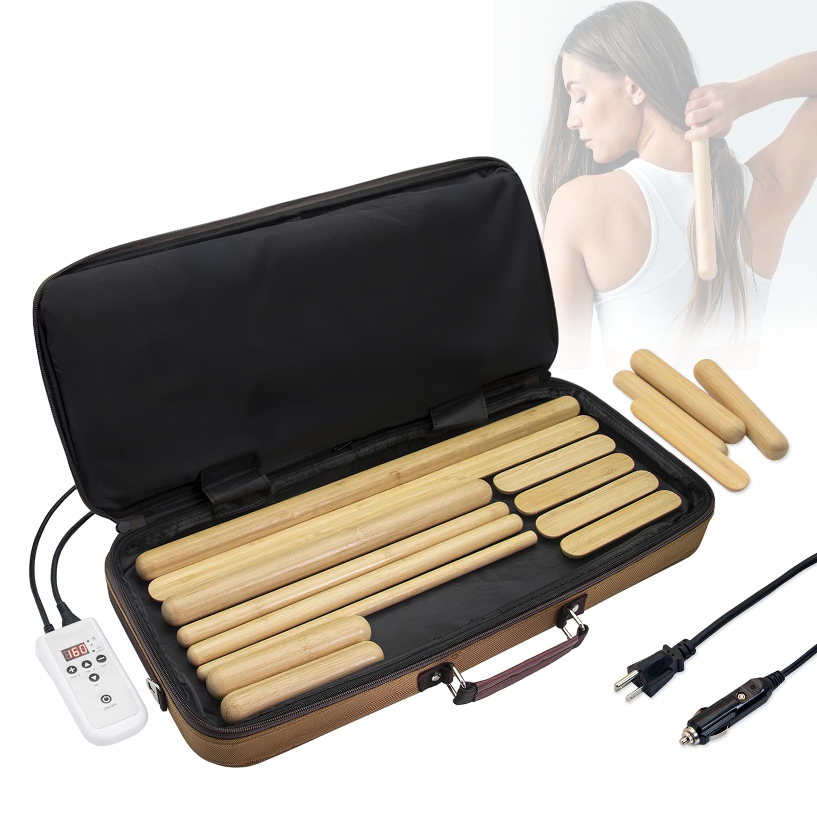 Electric Spa Massage Stone Warmer - Portable Bamboo Heater with 12 Hot Stones for Deep Tissue Massage, Stress Relief & Aromatherapy - Perfect for Home Spa, Salon, Yoga & Self-Care - Ideal for Massage Therapists, Couples & Post-Workout Recovery - Enhance Relaxation & Muscle Recovery - Great for Home Use, Professional Massage & Wellness Retreats