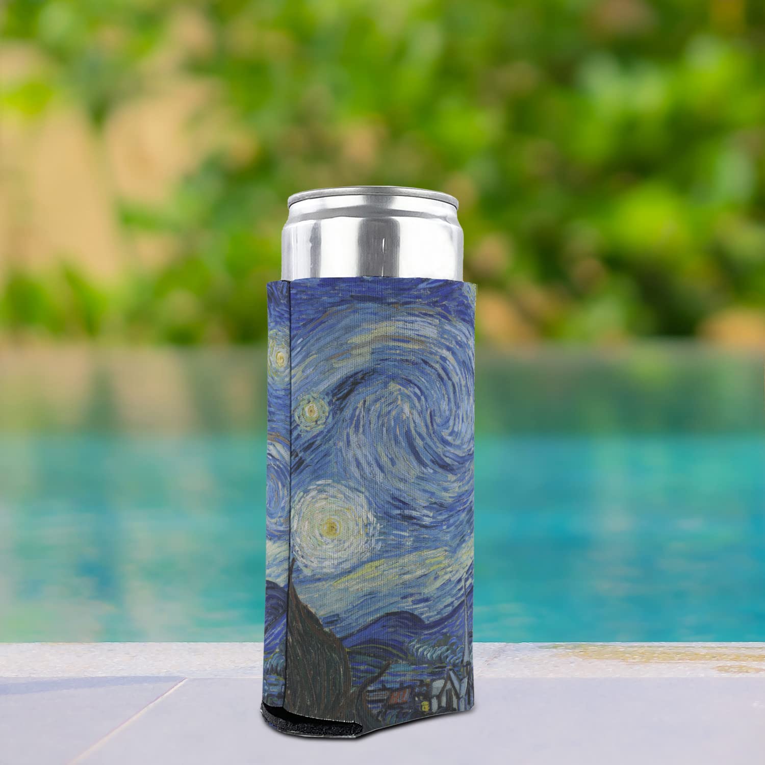 Van Gogh The Starry Night 1889 Insulated Beer Can Cooler - 12oz Tall Can Sleeve for Camping, Picnics & Outdoor Parties