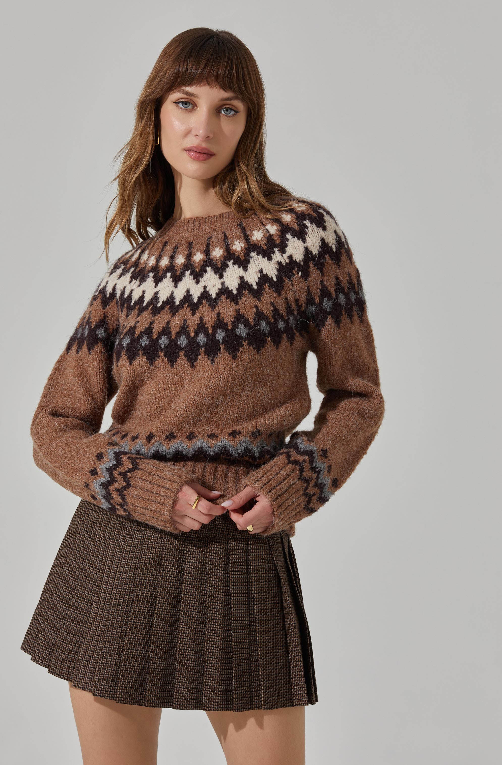 Feyre Fair Isle Sweater Women's Knitwear - Cozy Nordic Christmas Winter Pullover for Holiday Parties & Casual Outings