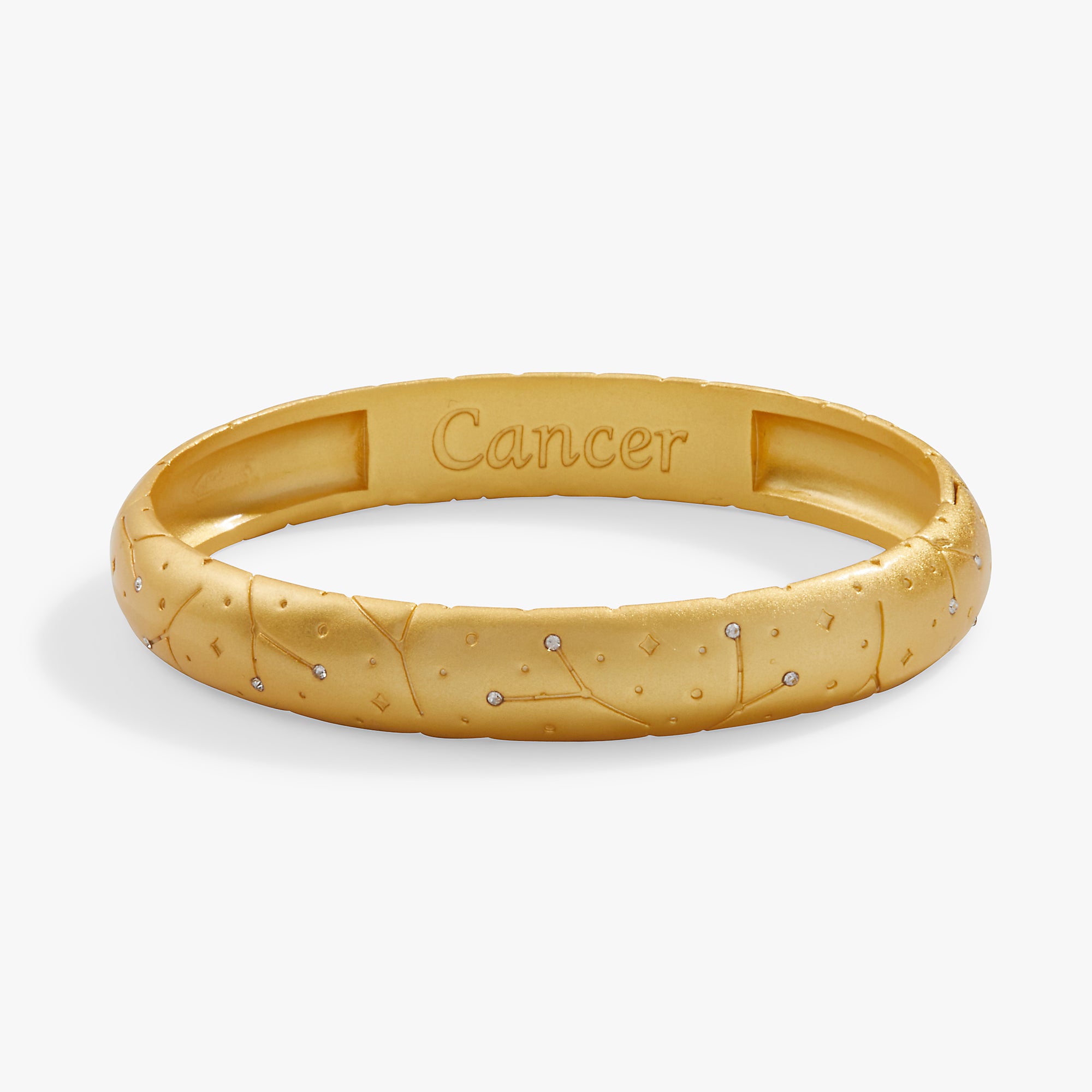Cancer Zodiac Hinge Bangle - Sterling Silver Zodiac Sign Bracelet for Women - Perfect for Birthdays, Gifts & Astrology Lovers