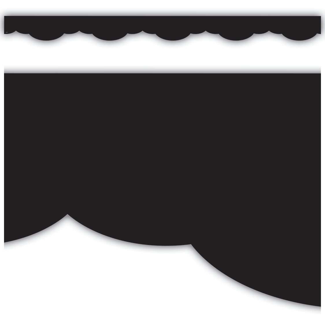 Elegant Black Scallop Border Trim - Decorative Edge for DIY Crafts, Home Decor, and Scrapbooking Projects